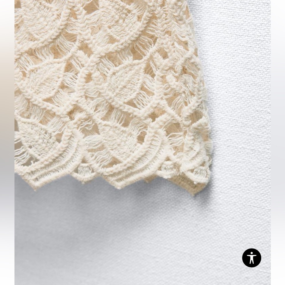 ZARA 2pc Set Crochet Top is a small and Wide-Leg Trousers is a Large NWT - Picture 15 of 16